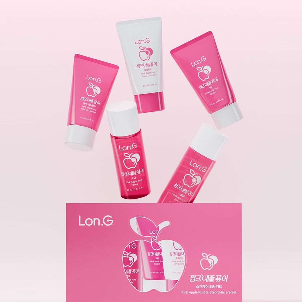 Lon.G Pink Apple Pure 5-Step Skincare Travel Mini Kit 20ml x 5ea Pore Care Set _ Made in Korea